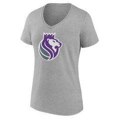 Heather Gray Sacramento Kings Women's Alternate Logo V-Neck T-Shirt | NBA