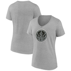 Heather Gray San Antonio Spurs Women's Alternate Logo V-Neck T-Shirt | NBA