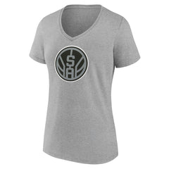 Heather Gray San Antonio Spurs Women's Alternate Logo V-Neck T-Shirt | NBA