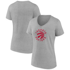 Heather Gray Toronto Raptors Women's Alternate Logo V-Neck T-Shirt | NBA