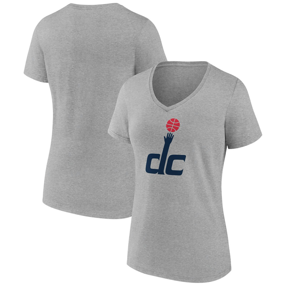 Heather Gray Washington Wizards Women's Alternate Logo V-Neck T-Shirt | NBA