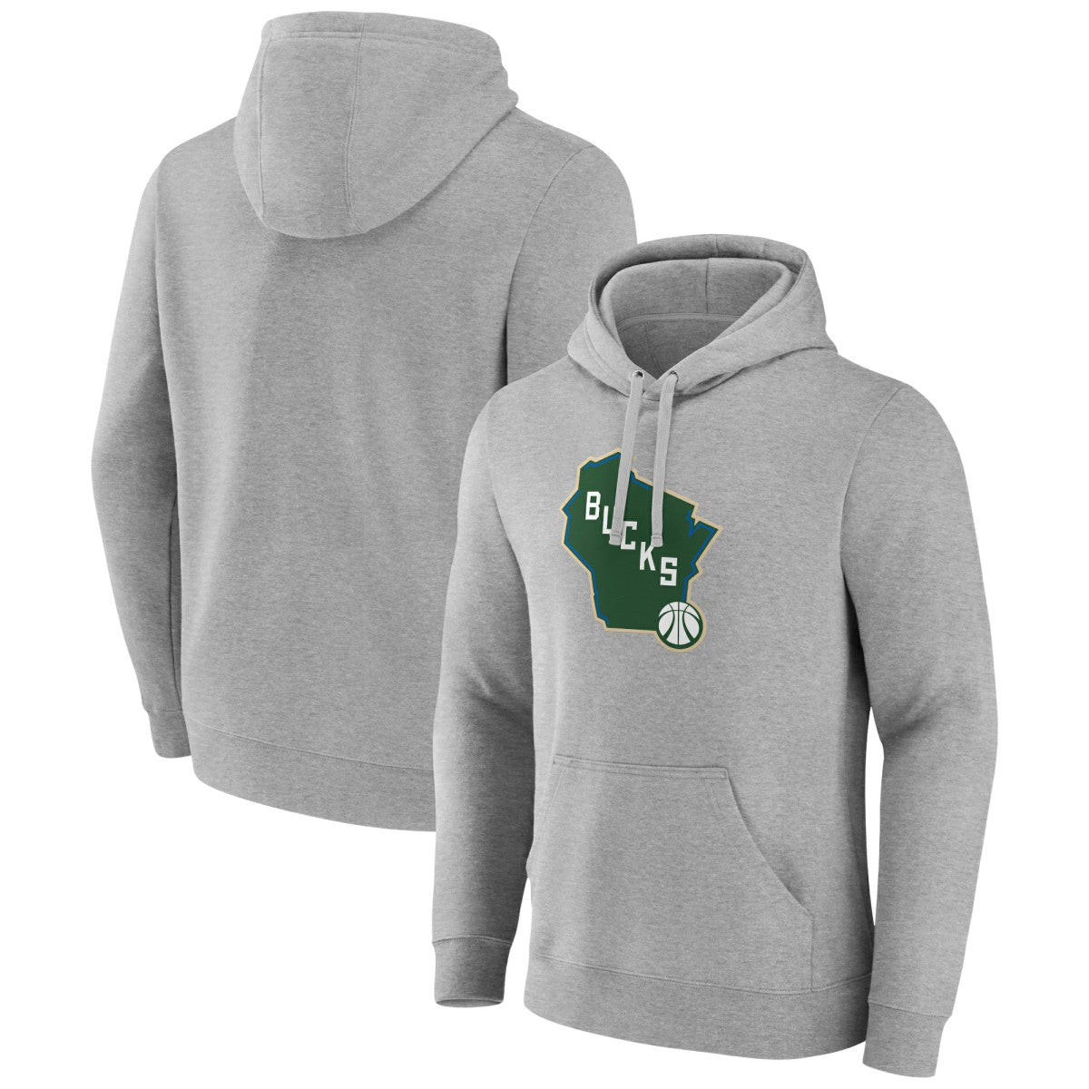 Gray Milwaukee Bucks Alternate Logo Pullover Hoodie | NBA