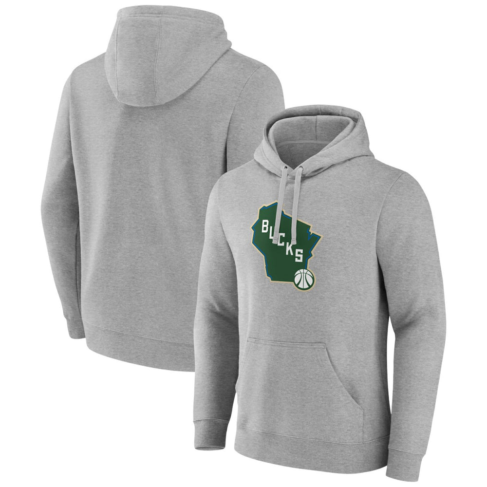 Gray Milwaukee Bucks Alternate Logo Pullover Hoodie | NBA