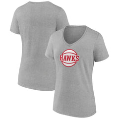 Gray Atlanta Hawks Women's Alternate Logo V-Neck T-Shirt | NBA