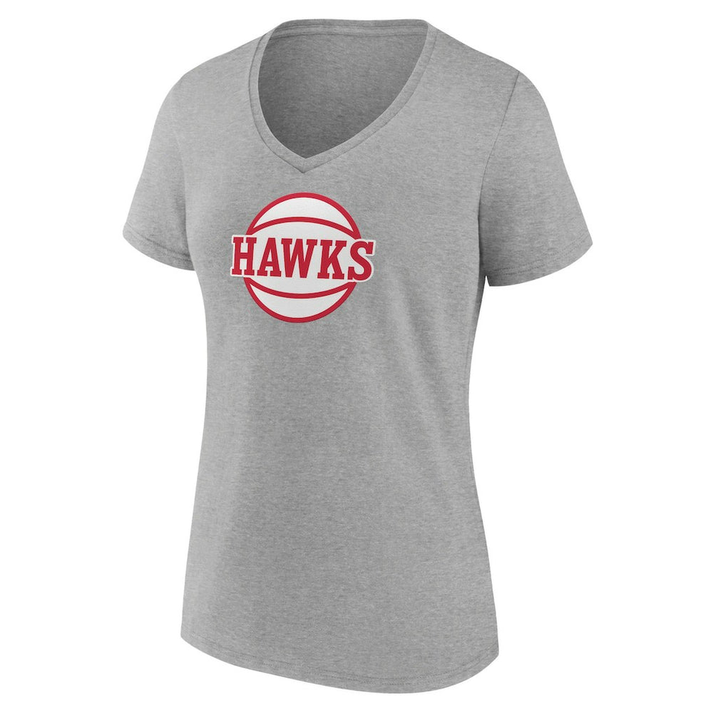 Gray Atlanta Hawks Women's Alternate Logo V-Neck T-Shirt | NBA