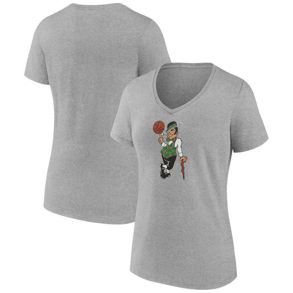 Gray Boston Celtics Women's Alternate Logo V-Neck T-Shirt | NBA