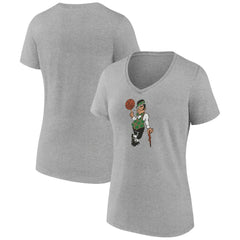 Gray Boston Celtics Women's Alternate Logo V-Neck T-Shirt | NBA