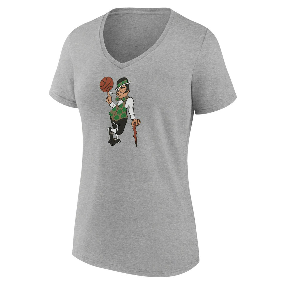 Gray Boston Celtics Women's Alternate Logo V-Neck T-Shirt | NBA