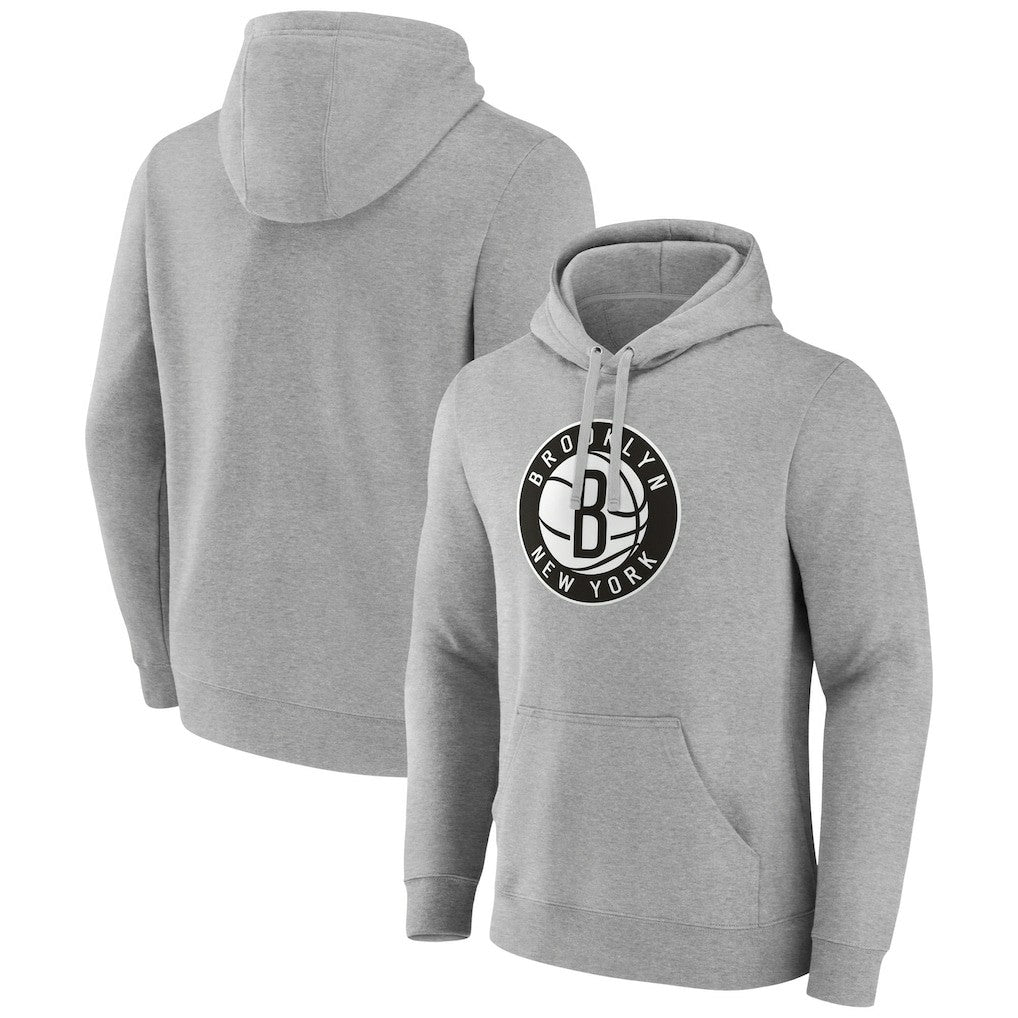 Gray Brooklyn Nets Alternate Logo Pullover Hoodie | NBA