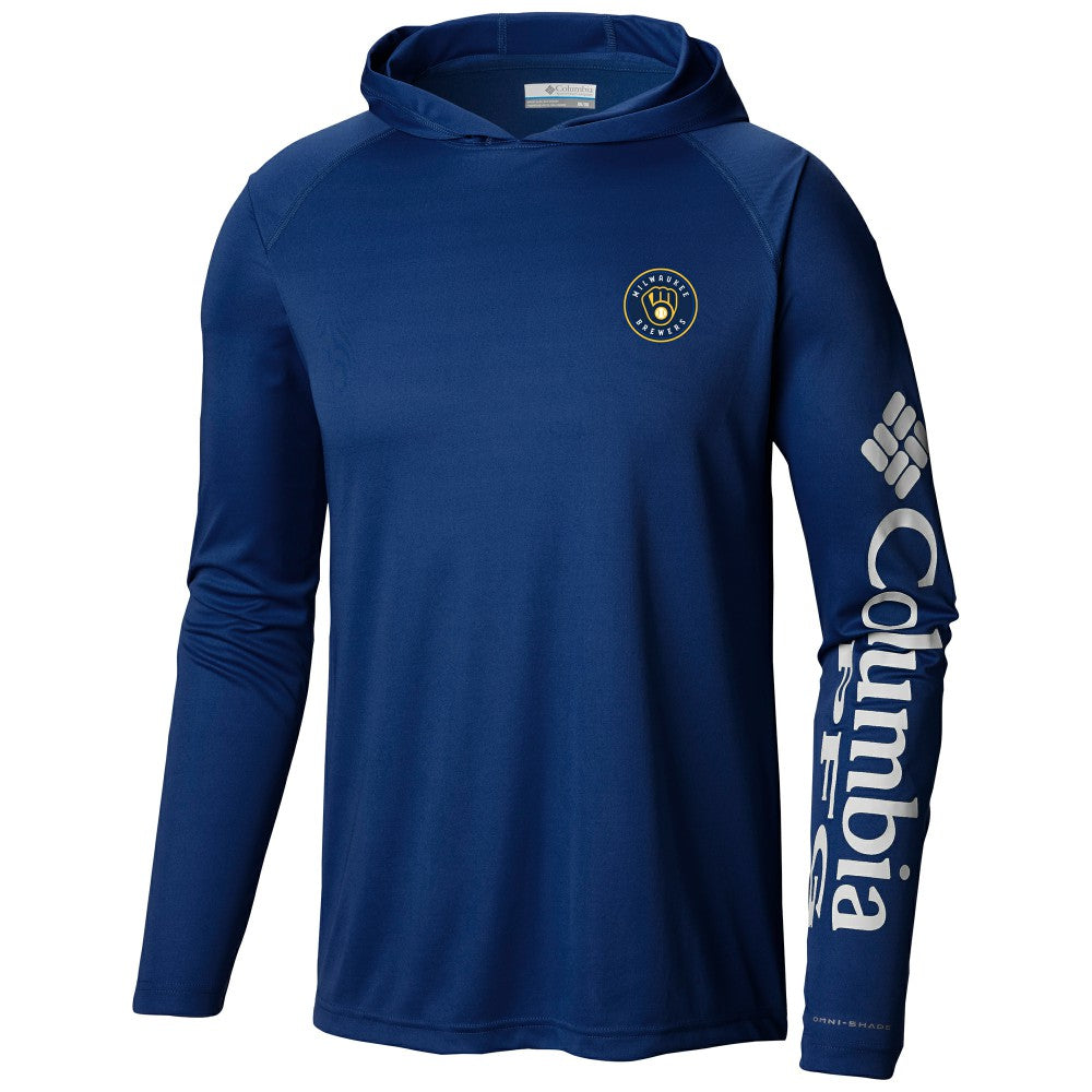Milwaukee Brewers Columbia Terminal Tackle Long Sleeve Hoodie T-Shirt - MLB Hoodies