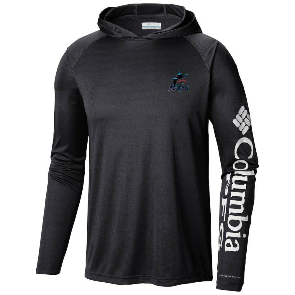 Miami Marlins Columbia Terminal Tackle Long Sleeve Hoodie T-Shirt - MLB Hoodies