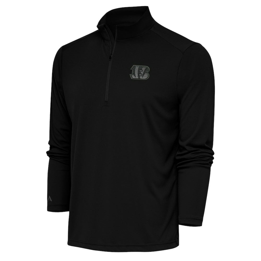 Cincinnati Bengals Antigua Tonal Logo Tribute Quarter-Zip Pullover Top | NFL New