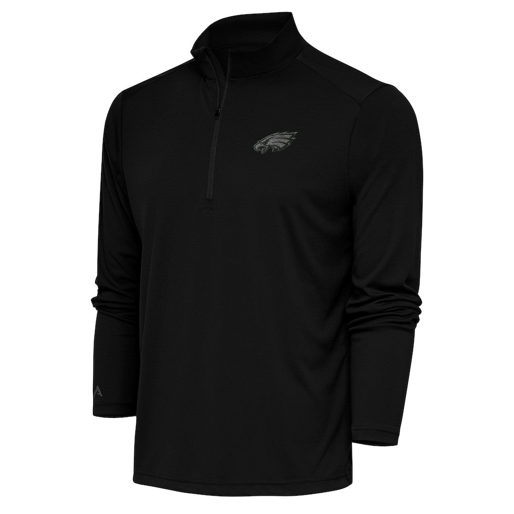 Philadelphia Eagles Antigua Tonal Logo Tribute Quarter-Zip Pullover Top | NFL Discount
