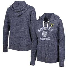 Milwaukee Brewers Touch Women's Training Camp Tri-Blend Lightweight Full-Zip Hoodie - MLB Hoodies