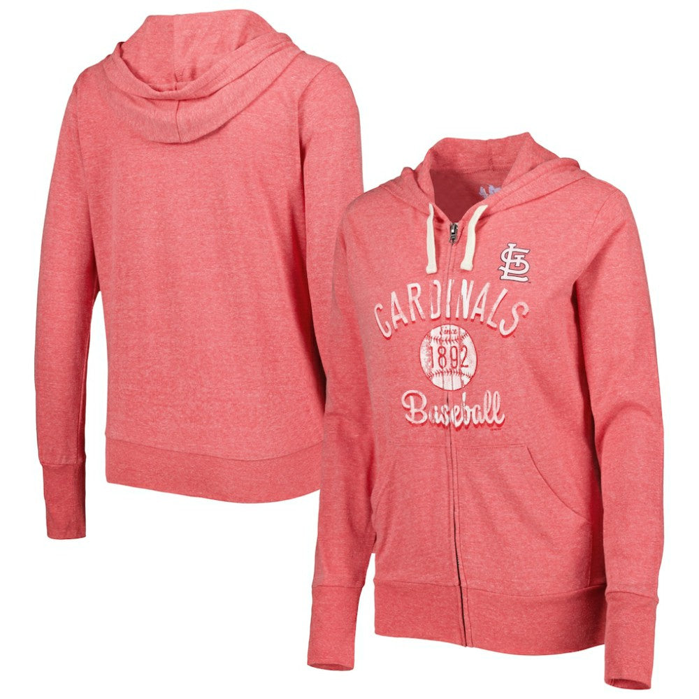 St. Louis Cardinals Touch Women's Training Camp Tri-Blend Lightweight Full-Zip Hoodie - MLB Hoodies