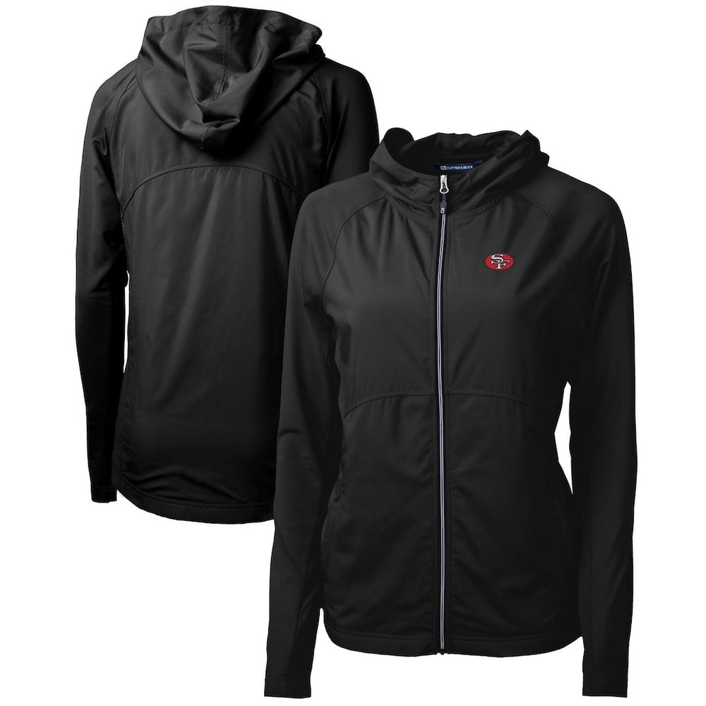 San Francisco 49ers Cutter & Buck Women's Throwback Logo Adapt Eco Knit Hybrid Recycled Full-Zip Hoodie | NFL New