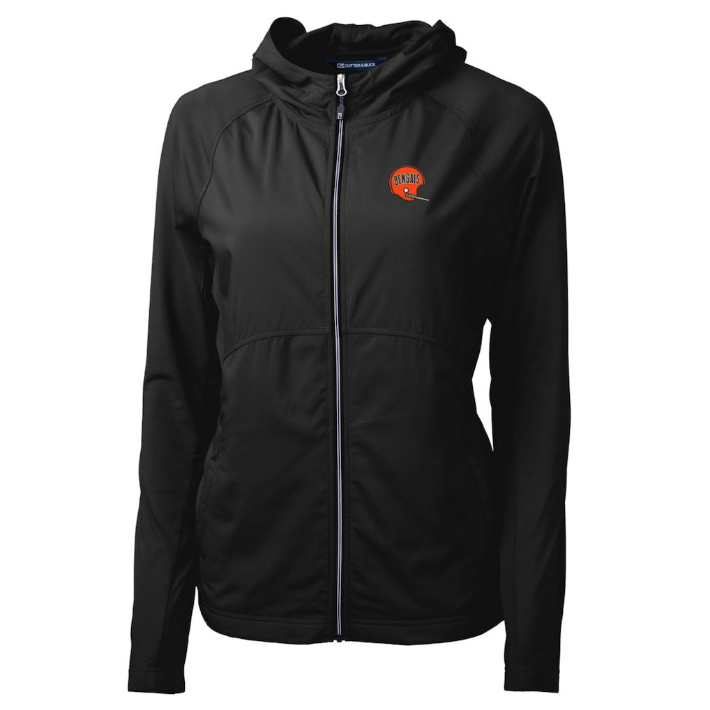 Cincinnati Bengals Cutter & Buck Women's Throwback Logo Adapt Eco Knit Hybrid Recycled Full-Zip Hoodie | NFL On sale