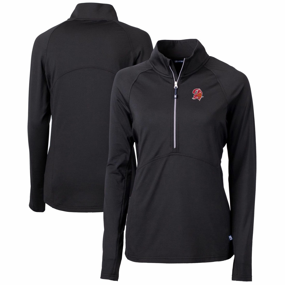 Tampa Bay Buccaneers Cutter & Buck Women's Throwback Logo Adapt Eco Knit Stretch Recycled Half-Zip Pullover Top | NFL Outlet
