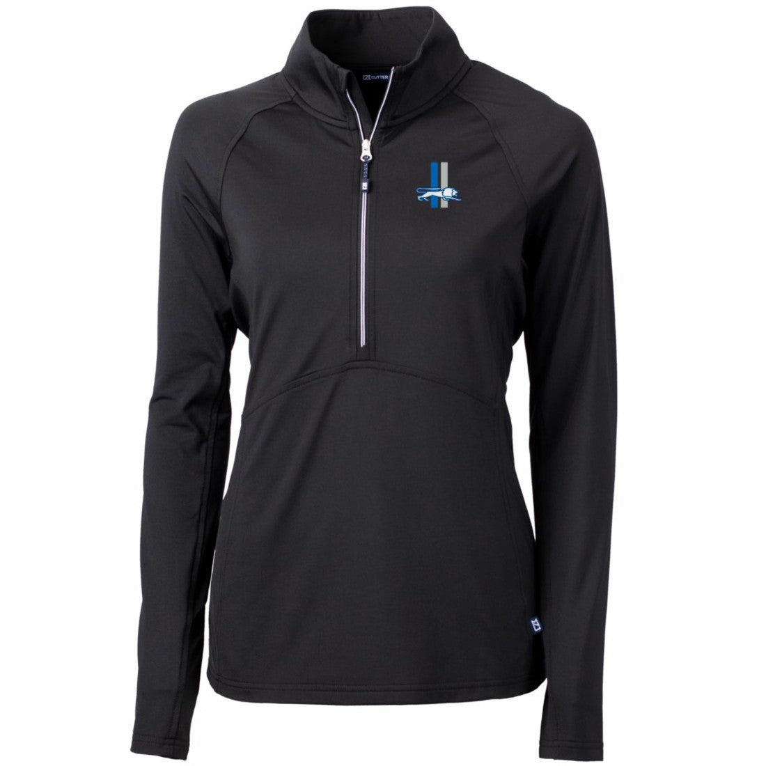 Detroit Lions Cutter & Buck Women's Throwback Logo Adapt Eco Knit Stretch Recycled Half-Zip Pullover Top | NFL New