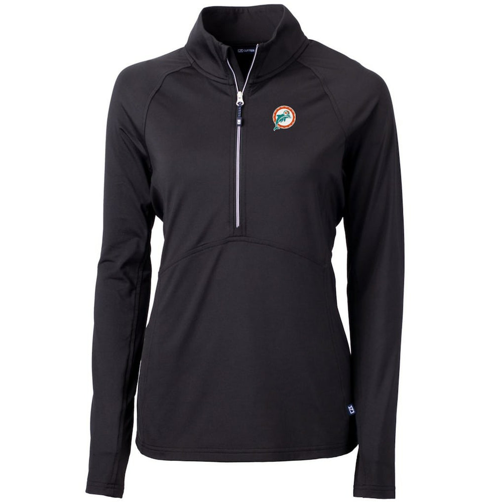 Miami Dolphins Cutter & Buck Women's Throwback Logo Adapt Eco Knit Stretch Recycled Half-Zip Pullover Top | NFL Sale