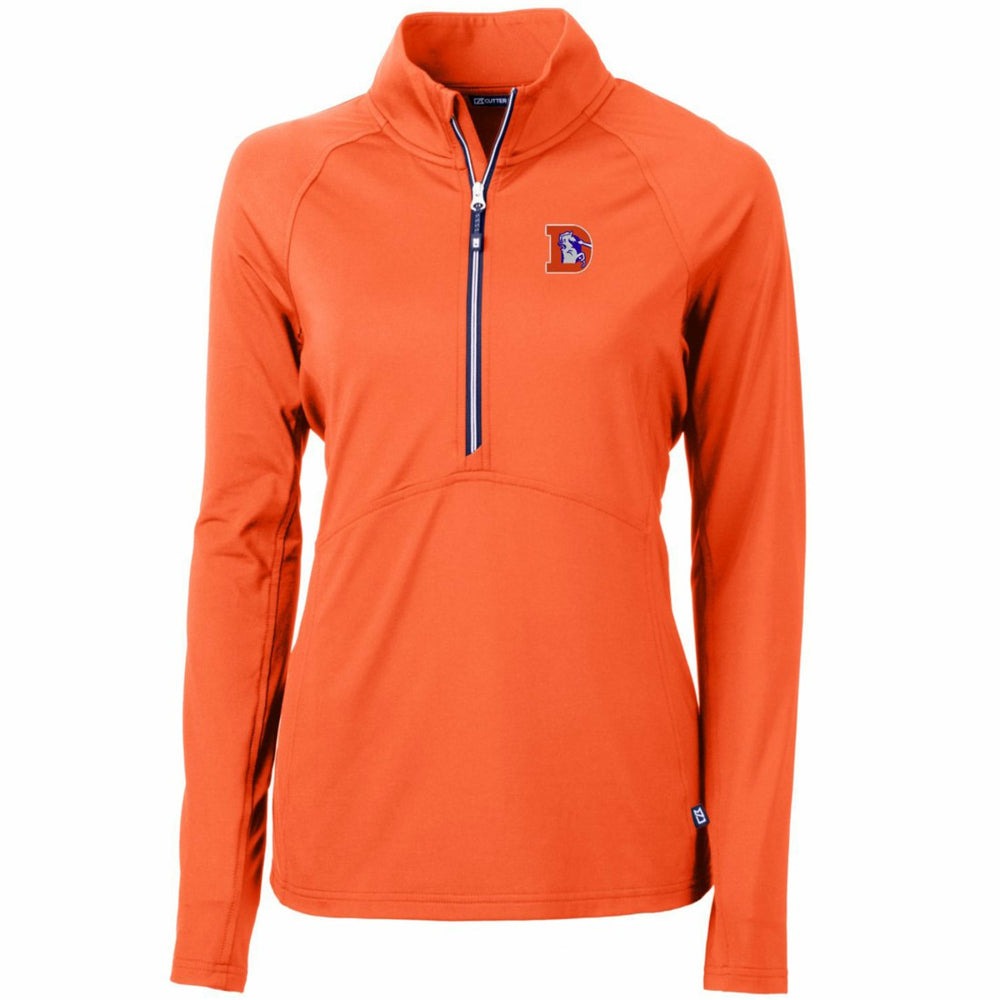 Denver Broncos Cutter & Buck Women's Throwback Logo Adapt Eco Knit Stretch Recycled Half-Zip Pullover Top | NFL New