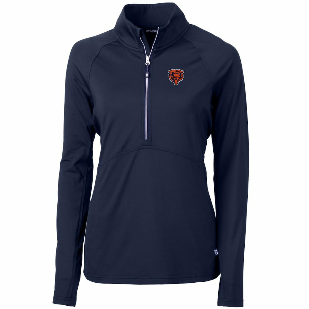 Chicago Bears Cutter & Buck Women's Throwback Logo Adapt Eco Knit Stretch Recycled Half-Zip Pullover Top | NFL On sale