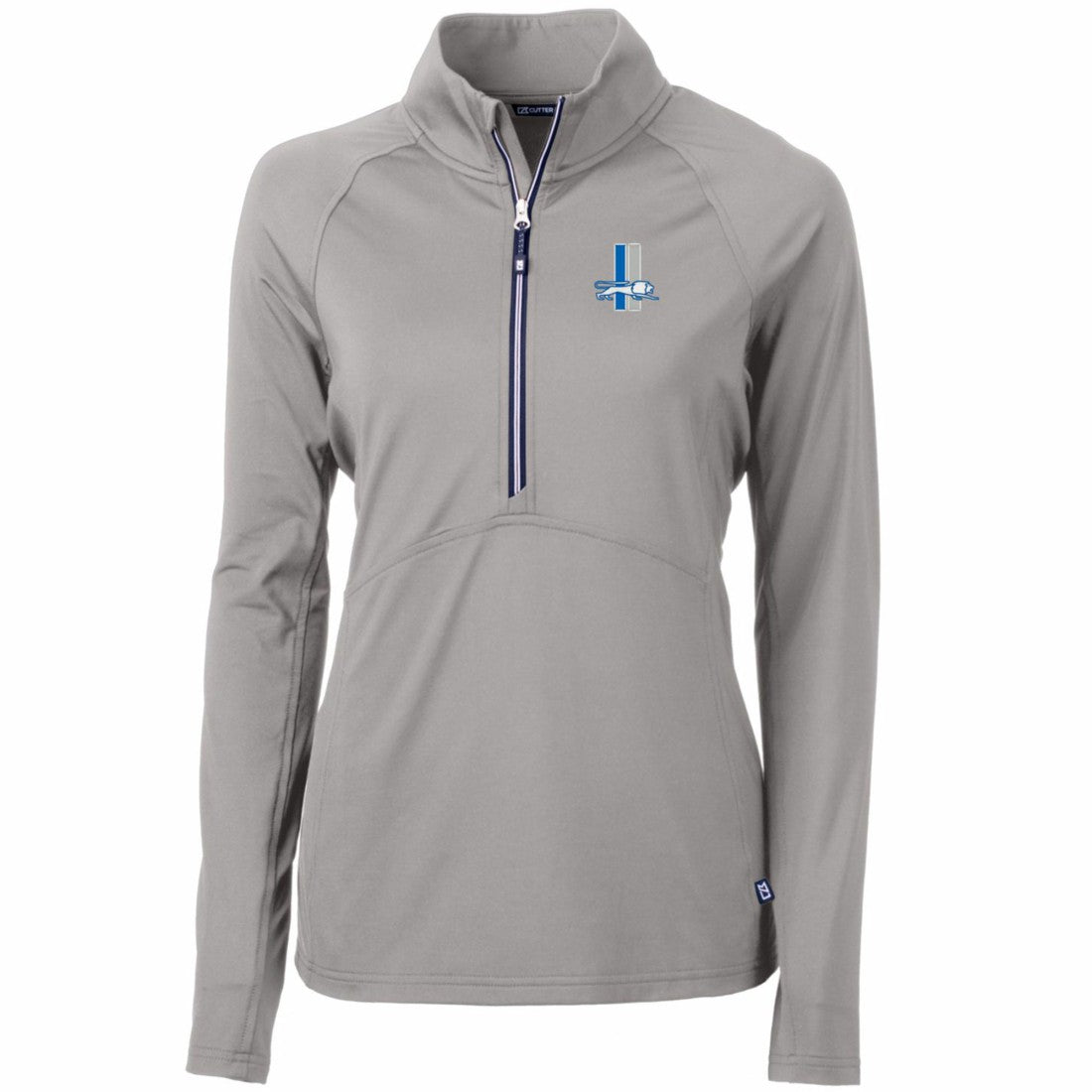 Detroit Lions Cutter & Buck Women's Throwback Logo Adapt Eco Knit Stretch Recycled Half-Zip Pullover Top | NFL Online