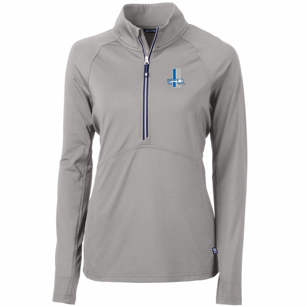 Detroit Lions Cutter & Buck Women's Throwback Logo Adapt Eco Knit Stretch Recycled Half-Zip Pullover Top | NFL Online