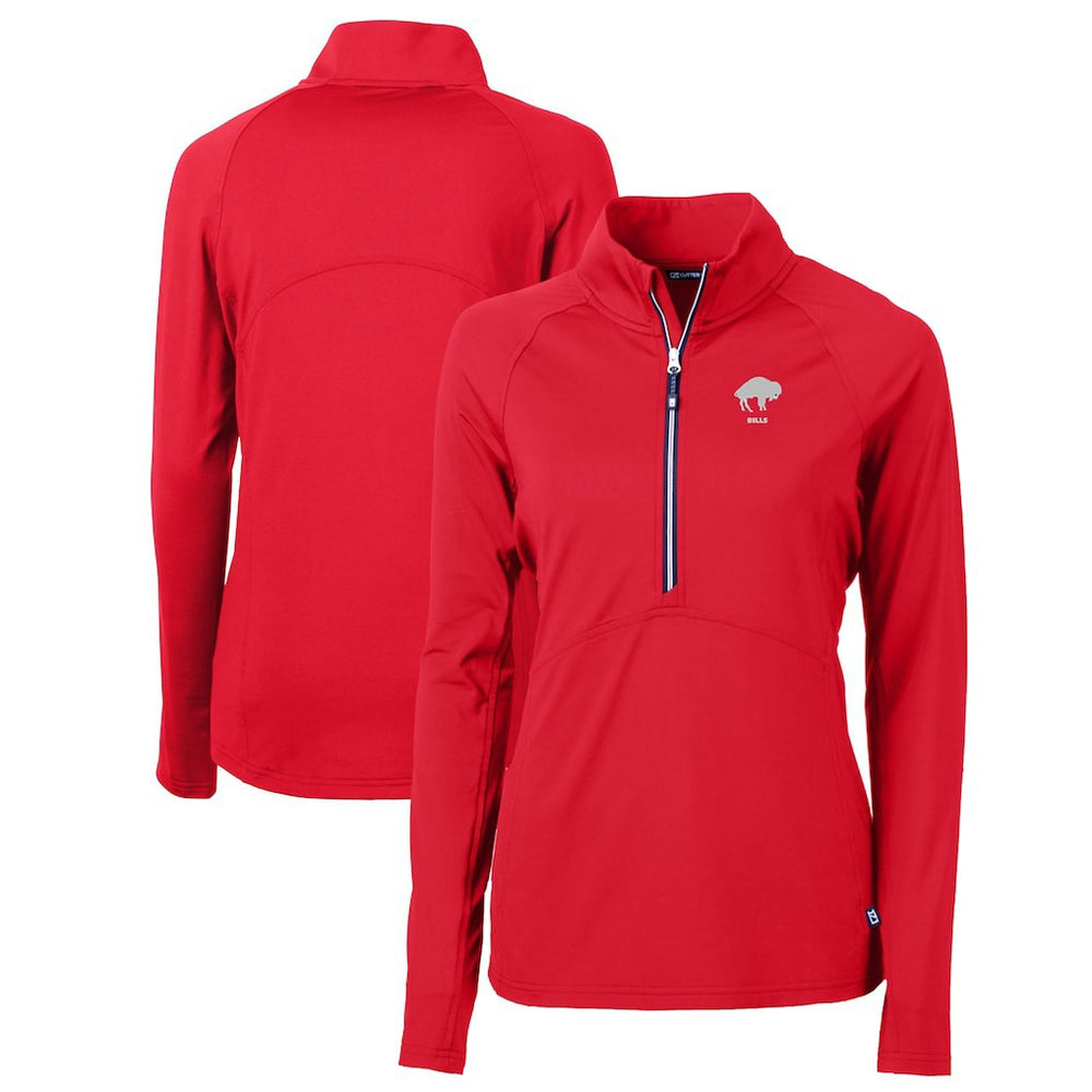 Buffalo Bills Cutter & Buck Women's Throwback Logo Adapt Eco Knit Stretch Recycled Half-Zip Pullover Top | NFL Hot