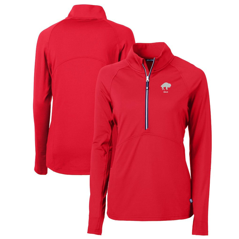 Buffalo Bills Cutter & Buck Women's Throwback Logo Adapt Eco Knit Stretch Recycled Half-Zip Pullover Top | NFL Hot