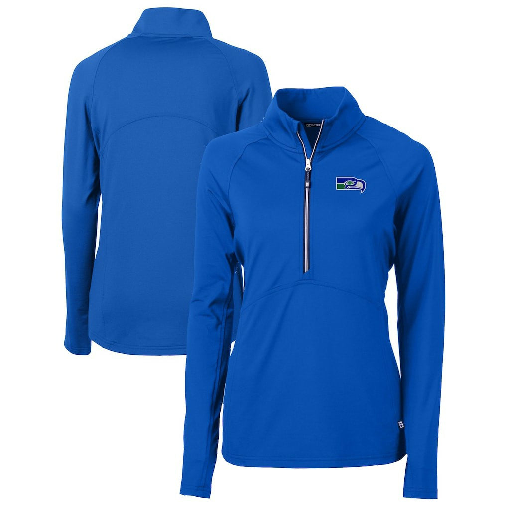 Seattle Seahawks Cutter & Buck Women's Throwback Logo Adapt Eco Knit Stretch Recycled Half-Zip Pullover Top | NFL Near me