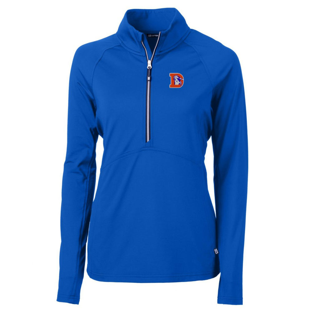 Denver Broncos Cutter & Buck Women's Throwback Logo Adapt Eco Knit Stretch Recycled Half-Zip Pullover Top | NFL Online
