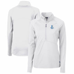 Detroit Lions Cutter & Buck Women's Throwback Logo Adapt Eco Knit Stretch Recycled Half-Zip Pullover Top | NFL Sale
