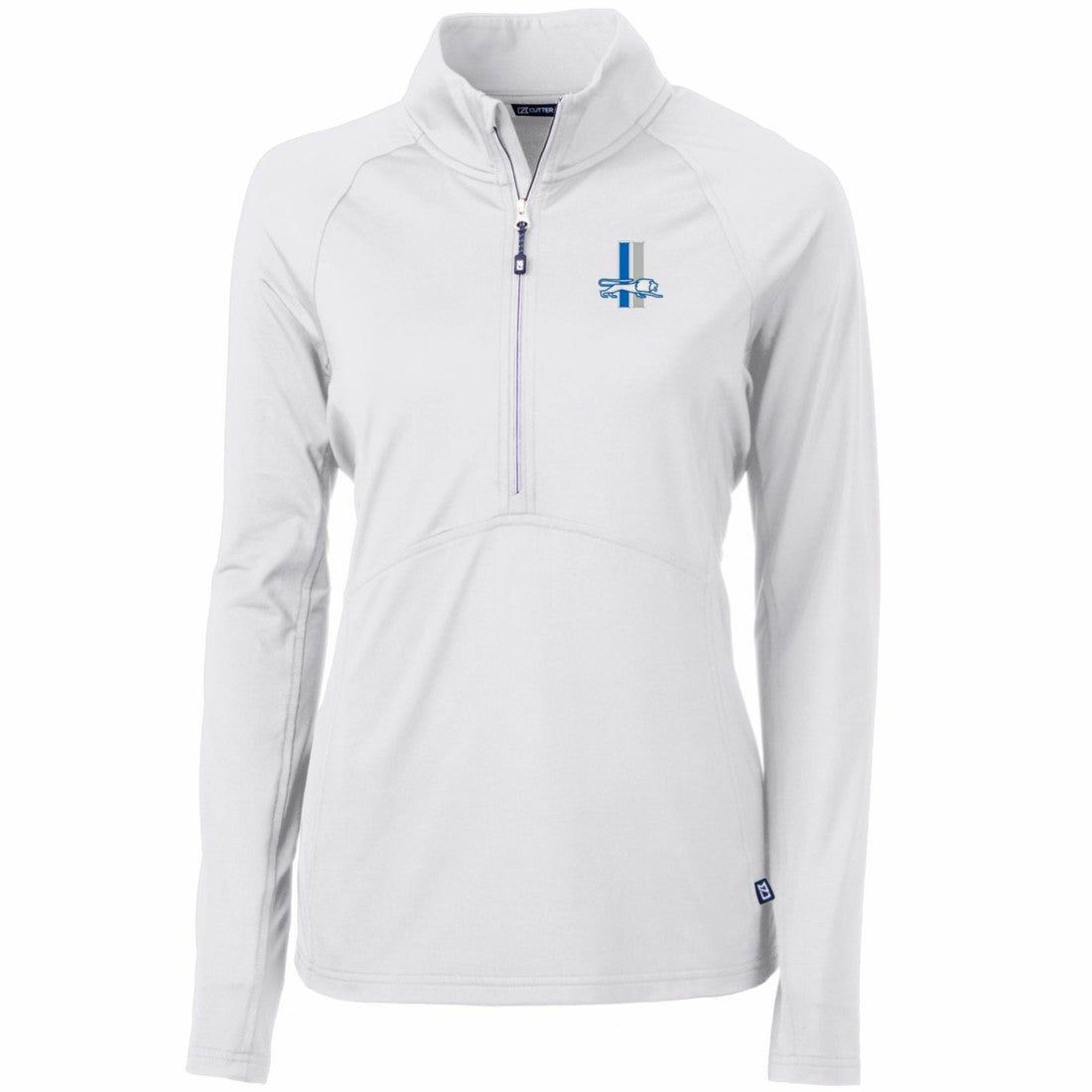 Detroit Lions Cutter & Buck Women's Throwback Logo Adapt Eco Knit Stretch Recycled Half-Zip Pullover Top | NFL Sale