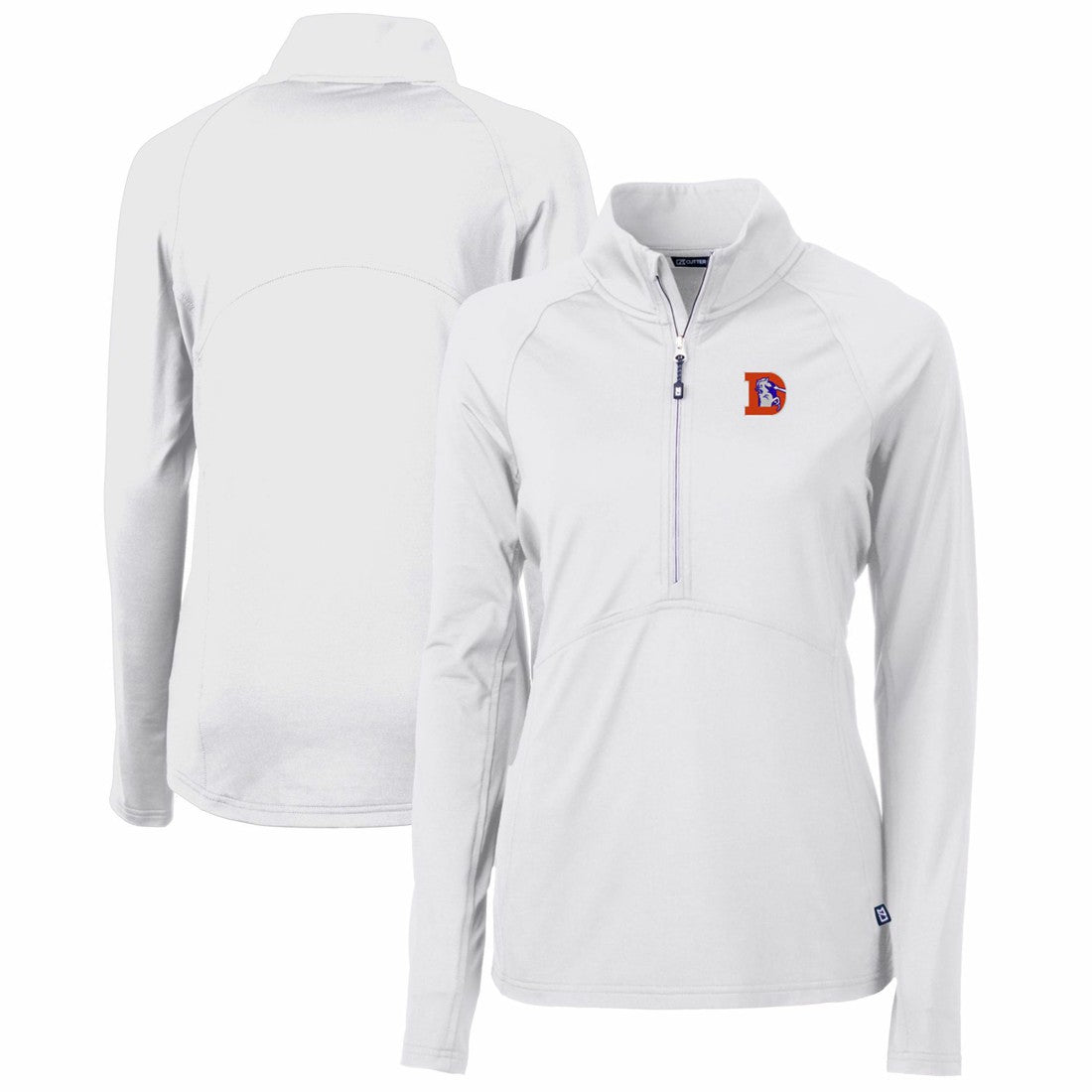 Denver Broncos Cutter & Buck Women's Throwback Logo Adapt Eco Knit Stretch Recycled Half-Zip Pullover Top | NFL US