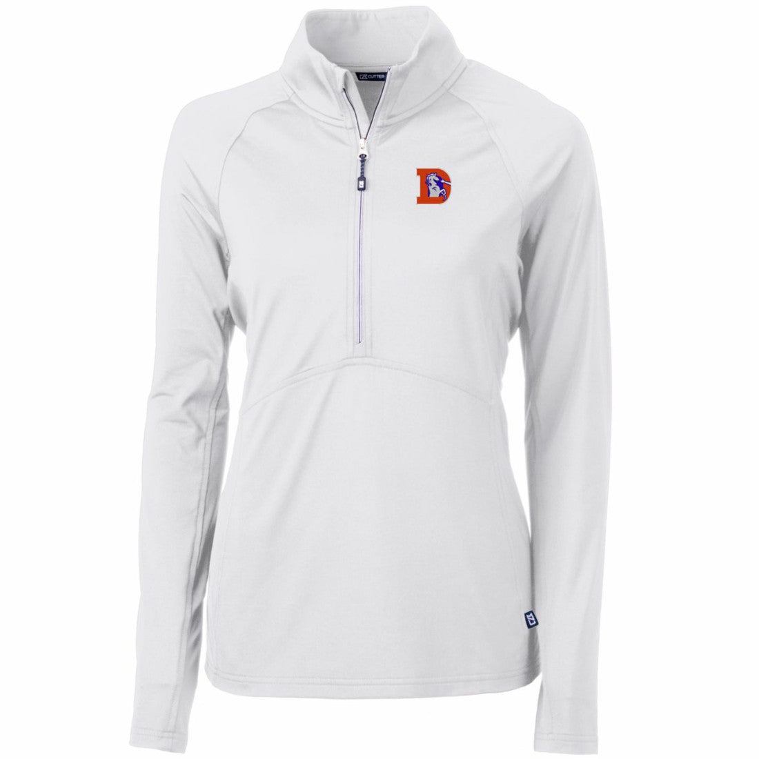 Denver Broncos Cutter & Buck Women's Throwback Logo Adapt Eco Knit Stretch Recycled Half-Zip Pullover Top | NFL US