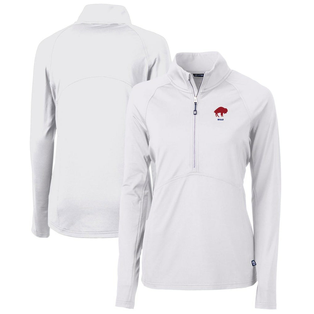 Buffalo Bills Cutter & Buck Women's Throwback Logo Adapt Eco Knit Stretch Recycled Half-Zip Pullover Top | NFL New