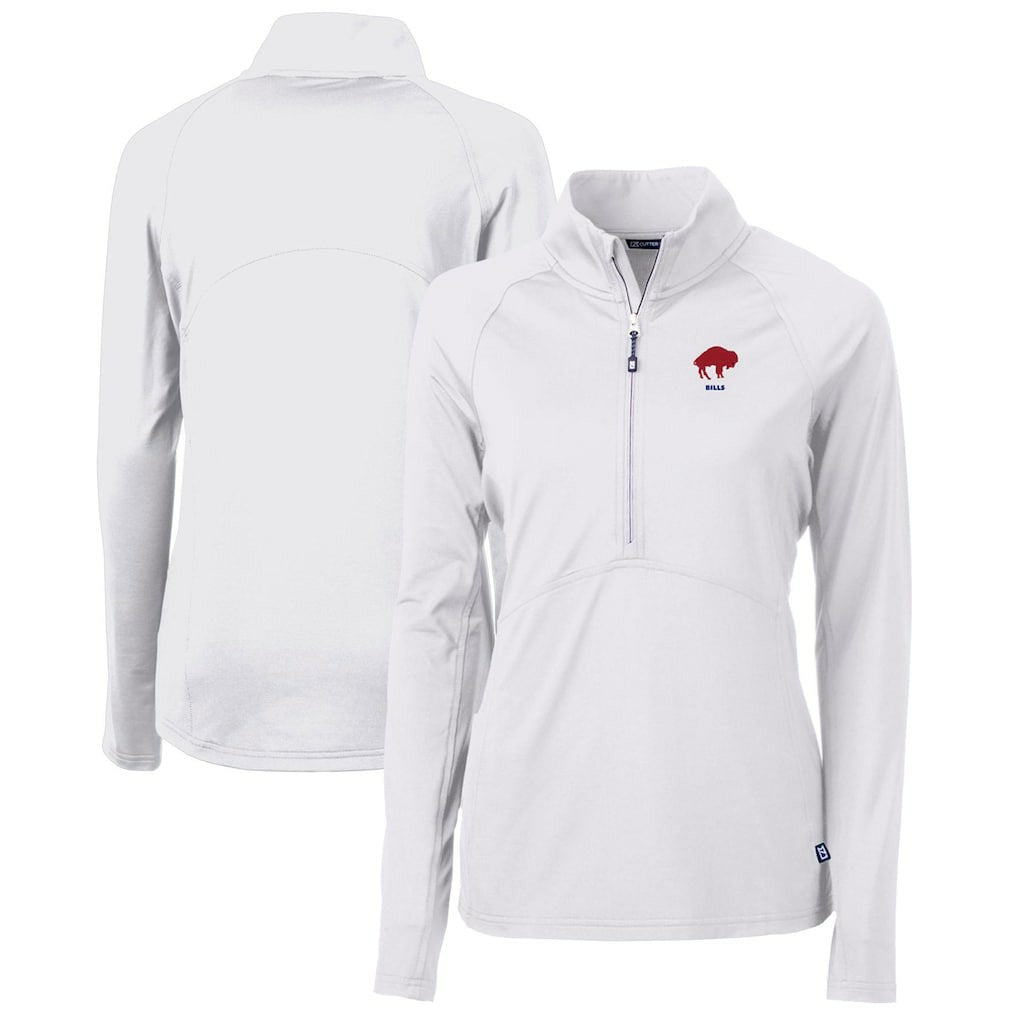 Buffalo Bills Cutter & Buck Women's Throwback Logo Adapt Eco Knit Stretch Recycled Half-Zip Pullover Top | NFL New