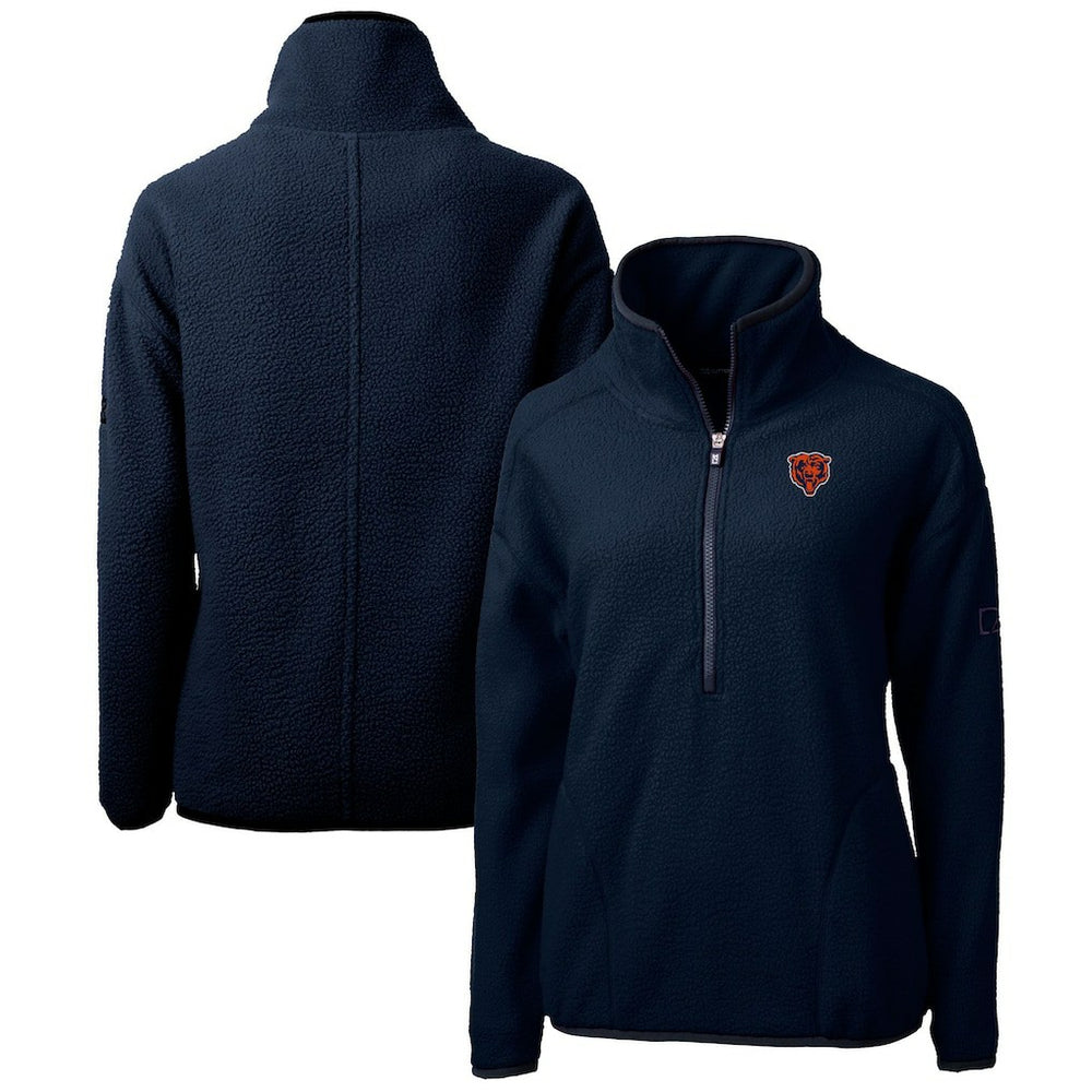 Chicago Bears Cutter & Buck Women's Throwback Logo Cascade Eco Sherpa Fleece Half-Zip Pullover Jacket | NFL Sale