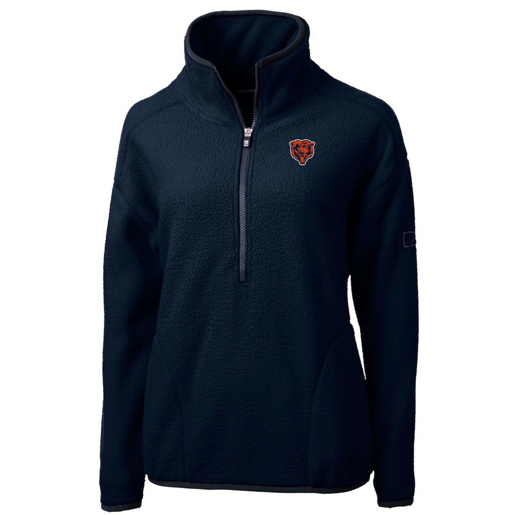 Chicago Bears Cutter & Buck Women's Throwback Logo Cascade Eco Sherpa Fleece Half-Zip Pullover Jacket | NFL Sale