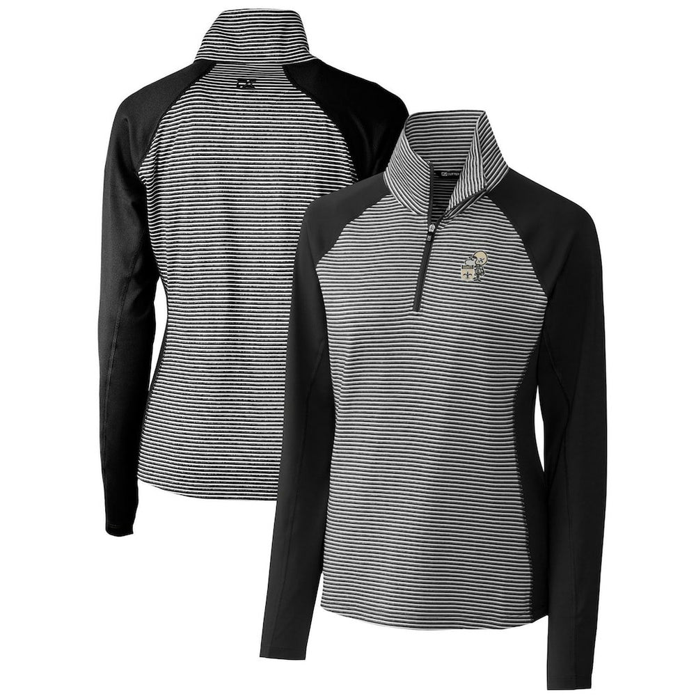 New Orleans Saints Cutter & Buck Women's Throwback Logo Forge Tonal Stripe Stretch Half-Zip Pullover Top | NFL Sale