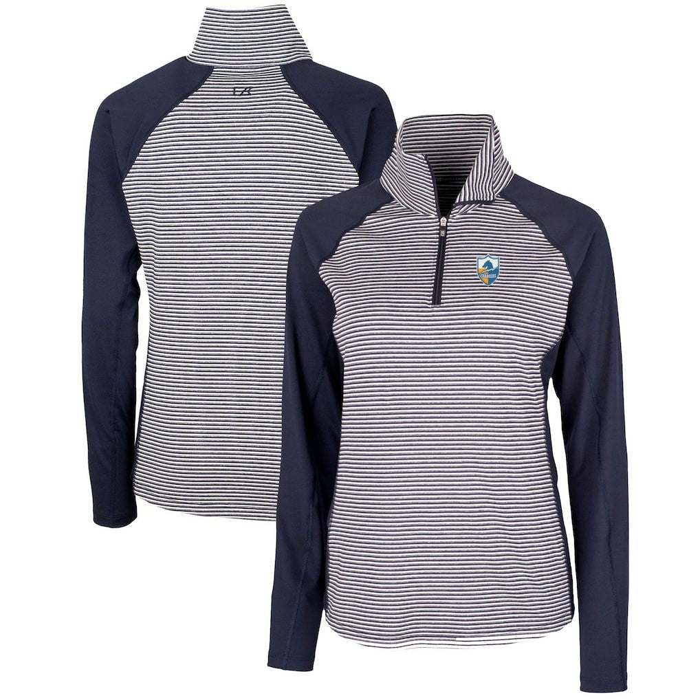 Los Angeles Chargers Cutter & Buck Women's Throwback Logo Forge Tonal Stripe Stretch Half-Zip Pullover Top | NFL Near me