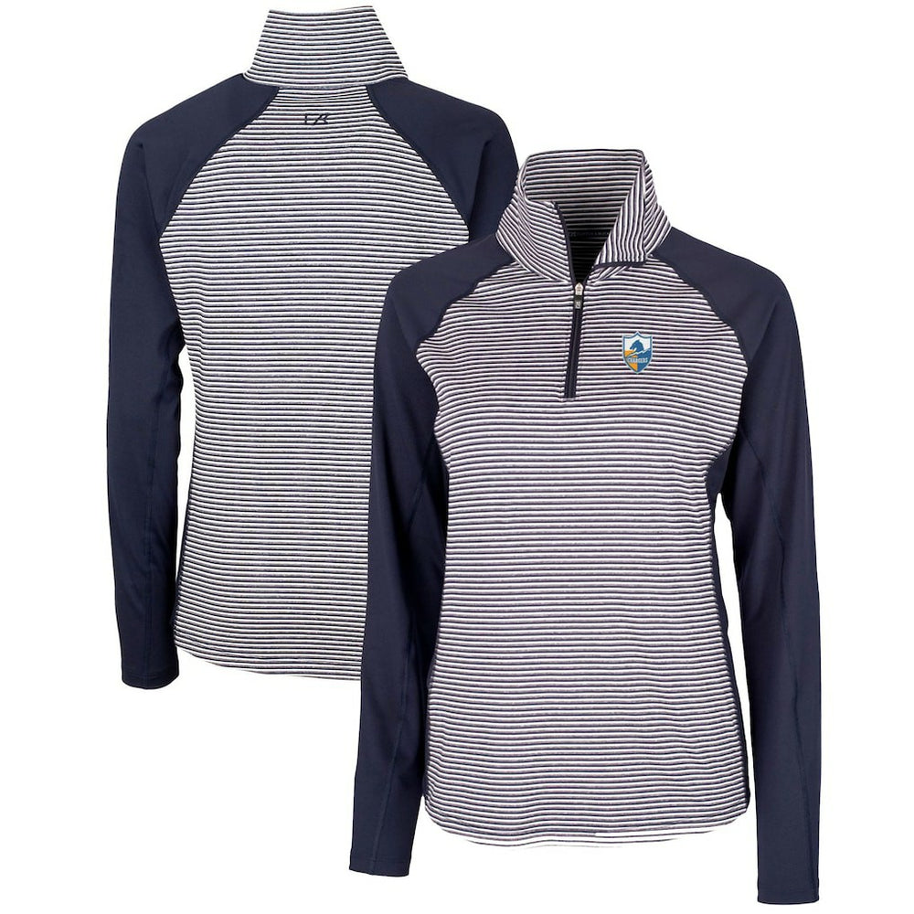 Los Angeles Chargers Cutter & Buck Women's Throwback Logo Forge Tonal Stripe Stretch Half-Zip Pullover Top | NFL Near me