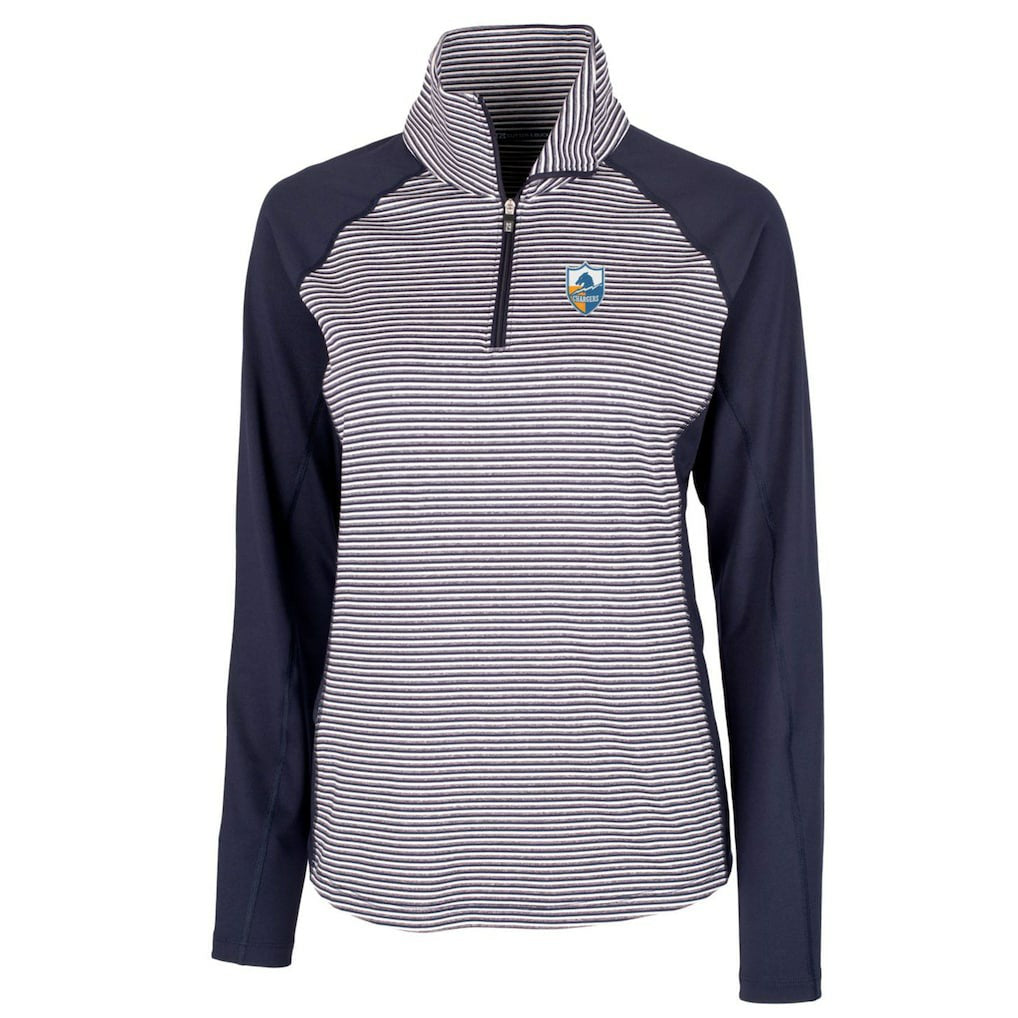 Los Angeles Chargers Cutter & Buck Women's Throwback Logo Forge Tonal Stripe Stretch Half-Zip Pullover Top | NFL Near me