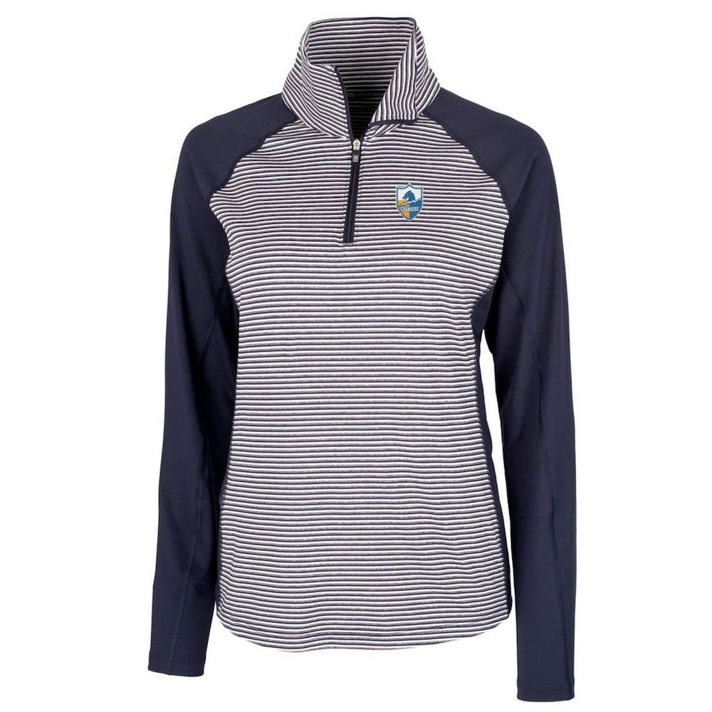 Los Angeles Chargers Cutter & Buck Women's Throwback Logo Forge Tonal Stripe Stretch Half-Zip Pullover Top | NFL Near me