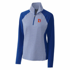 Denver Broncos Cutter & Buck Women's Throwback Logo Forge Tonal Stripe Stretch Half-Zip Pullover Top | NFL Sale