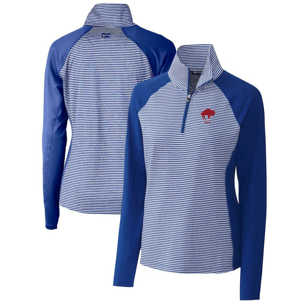 Buffalo Bills Cutter & Buck Women's Throwback Logo Forge Tonal Stripe Stretch Half-Zip Pullover Top | NFL Sale