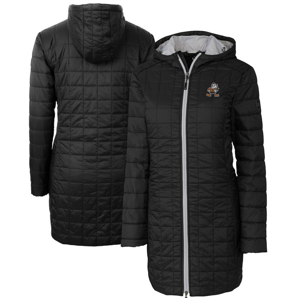 Cleveland Browns Cutter & Buck Women's Throwback Logo Rainier Primaloft Eco Full-Zip Hoodie Long Coat | NFL US