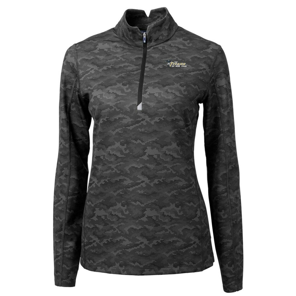 New York Jets Cutter & Buck Women's Throwback Logo Traverse Camo Quarter-Zip Pullover Top | NFL New