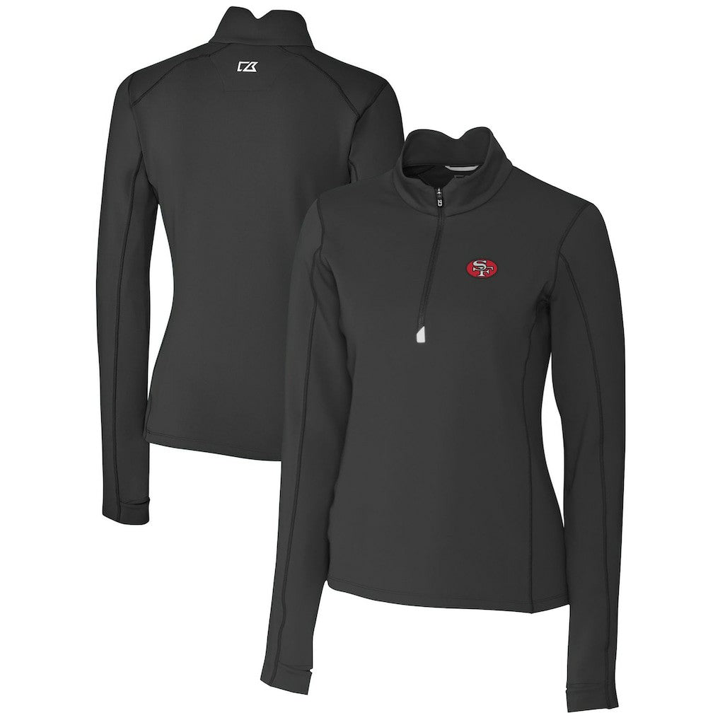 San Francisco 49ers Cutter & Buck Women's Throwback Logo Traverse Stretch Quarter-Zip Pullover Top | NFL On sale